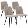 Silla de comedor Seren pack 4 uds. Color beige Topmueble 5