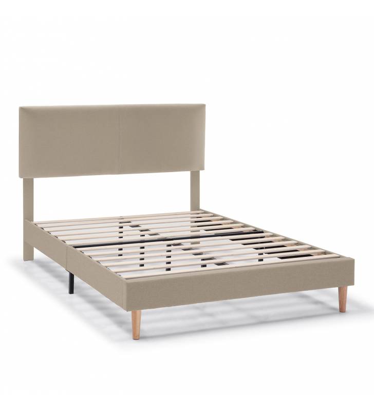 Cama Tapizada Beige Lorence Topmueble 2