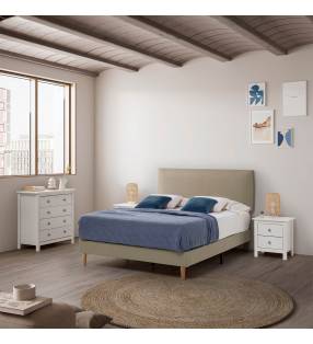 Cama Tapizada Beige Lorence Topmueble 1