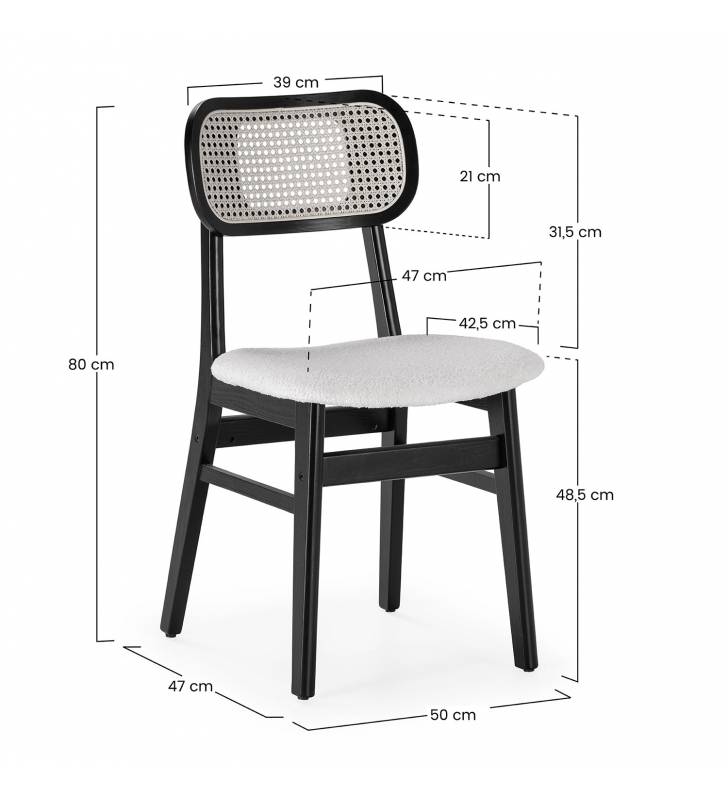 Silla Nobu Borreguito pack de 2 color negro 7