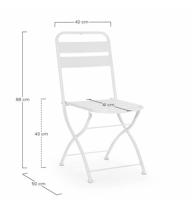 Pack 2 sillas plegables exterior Blancas Cairo Top Mueble Dimensiones