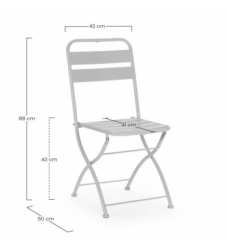 Sillas plegables exterior Gris Claro Cairo Top Mueble Dimensiones