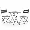 Conjunto mesa y sillas plegables exterior Negro Cairo Top Mueble 1