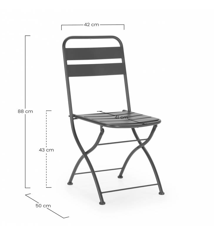 Sillas plegables exterior Negro Cairo Top Mueble Dimensiones