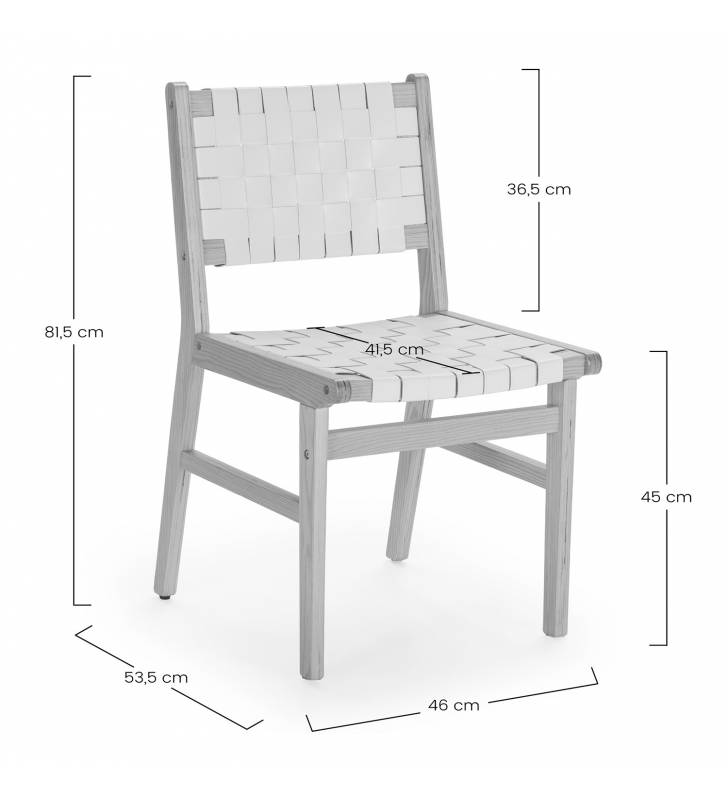 Pack 2 sillas comedor Blanca Dama Top Mueble Dimensiones