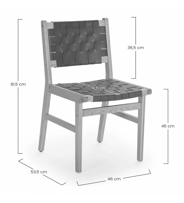 Pack 2 sillas comedor Marrón Dama Top Mueble Dimensiones