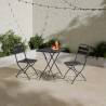 Conjunto mesa y sillas plegables exterior Negro Cairo Top Mueble