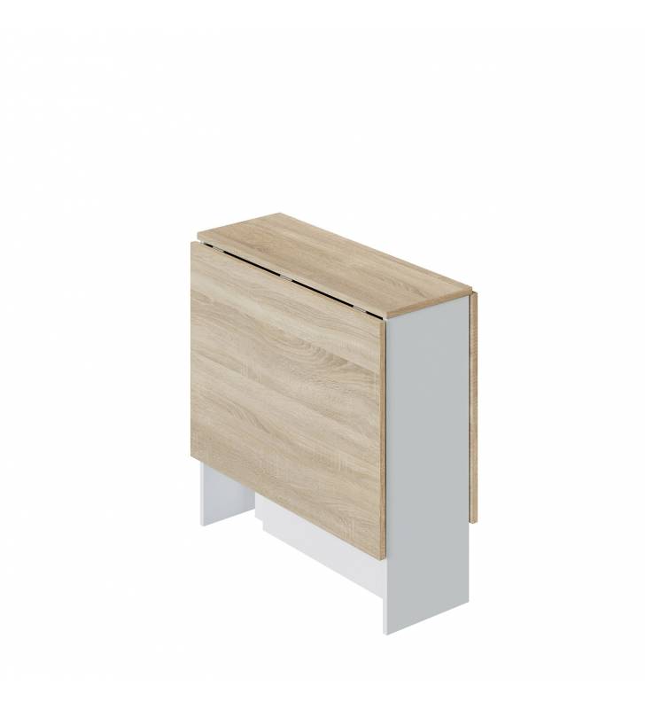 Mesa plegable Lisa color roble y blanco 2