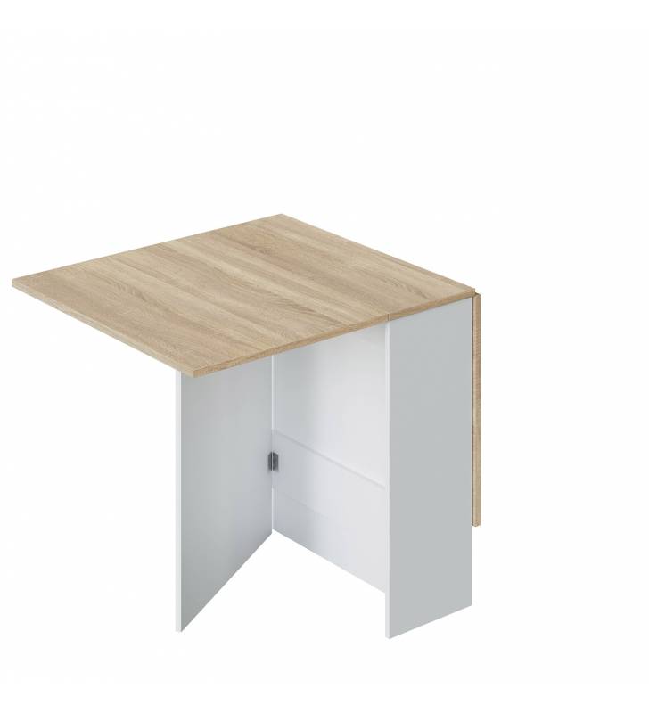 Mesa plegable Lisa color roble y blanco 1