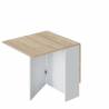 Mesa plegable Lisa color roble y blanco 1