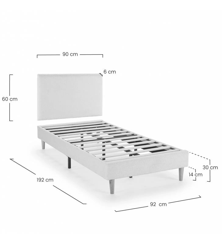 Pack base y cabecero tapizado Nevado Topmueble 9