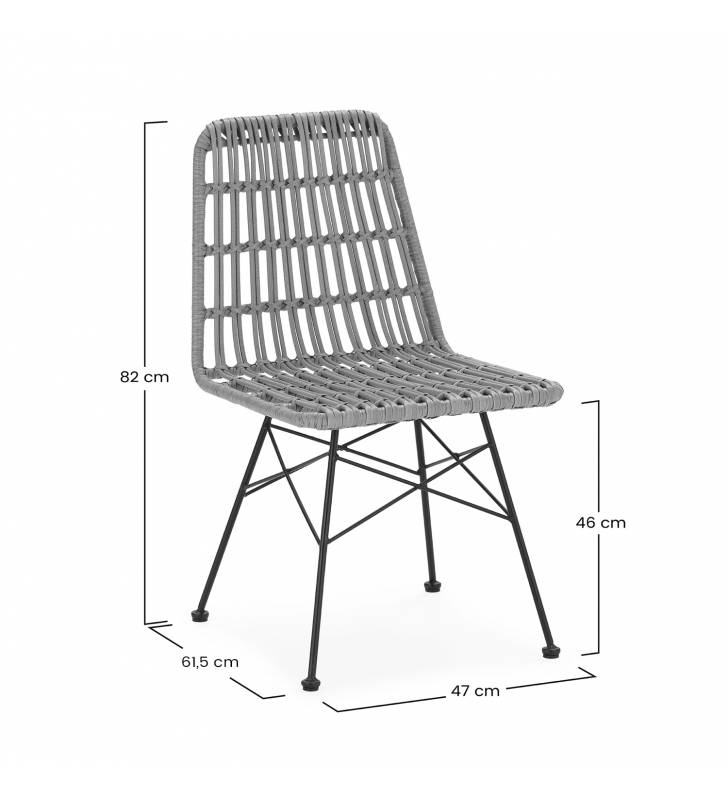 Pack 2 Sillas Comedor Negras Amaya Top Mueble Dimensiones