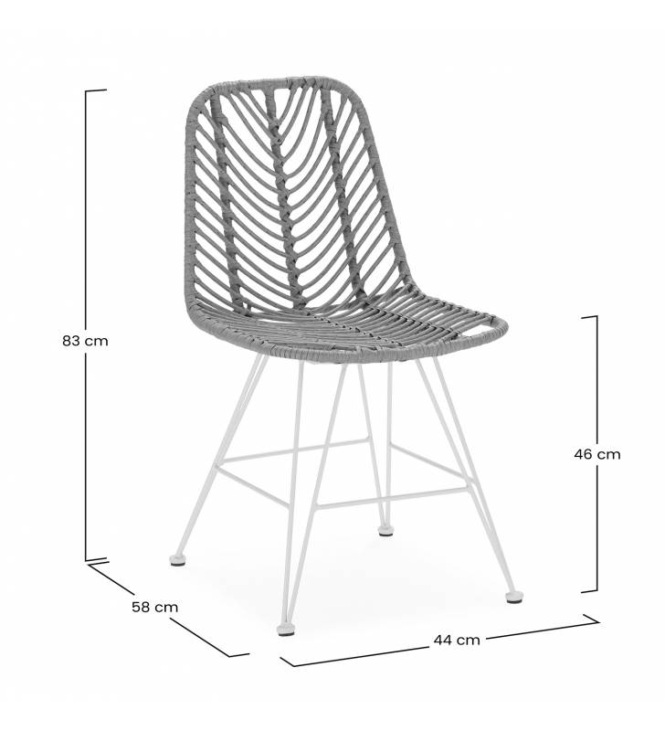 Set 2 Sillas Comedor Blancas Eddy Top Mueble Dimensiones