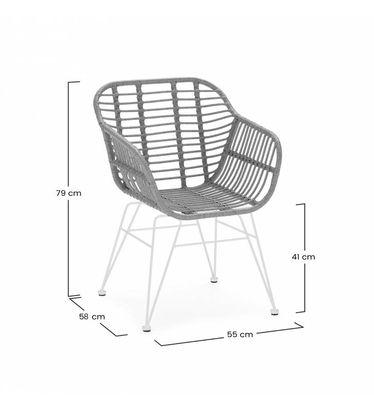 Pack 2 Sillas Comedor Blancas Ely Top Mueble Dimensiones