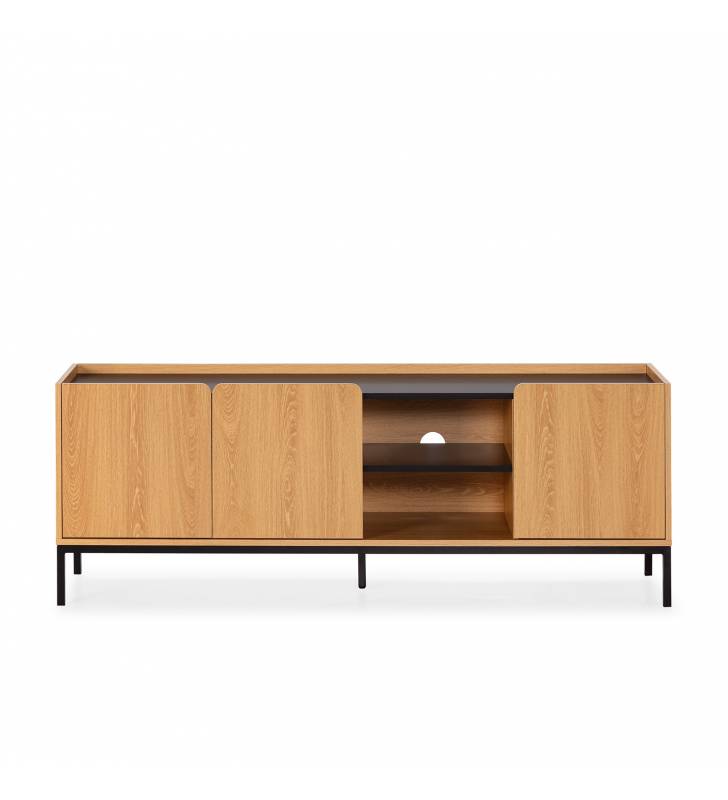 Mueble Tv 160 Curvi roble negro