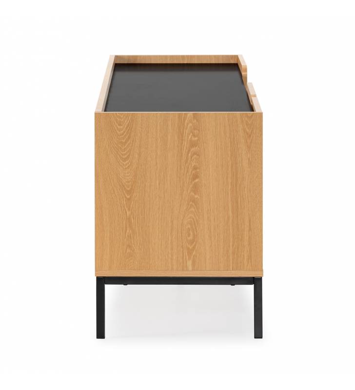Mueble Tv 160 Curvi roble negro 4