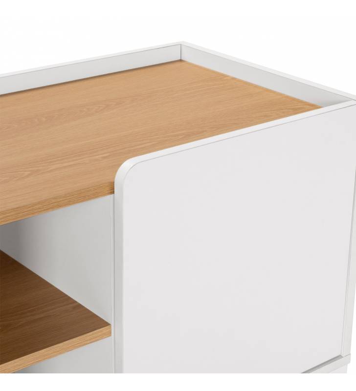 Mueble TV Blanco Curvi Detalle Top Mueble