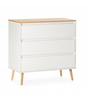 Cómoda Blanca 3 cajones Phoebe Top Mueble