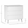 Cómoda Blanca 3 cajones Phoebe Dimensiones Top Mueble