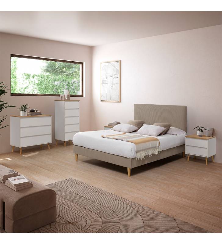 Cómoda Blanca 3 cajones Phoebe Ambiente Habitación Top Mueble