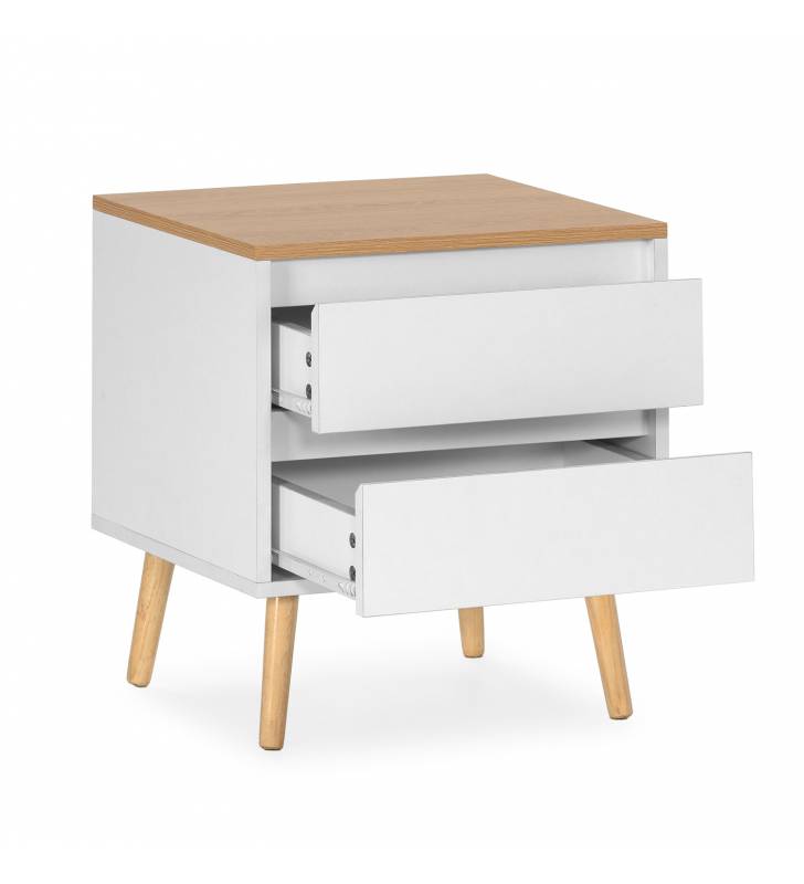 Mesita de Noche Blanca Phoebe Top Mueble 3