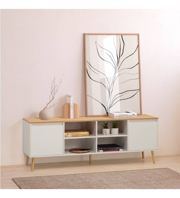 Mueble de Televisión Blanco Phoebe  Ambiente Top Mueble