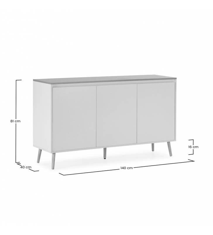 Aparador Salón Blanco Phoebe Dimensiones Top Mueble