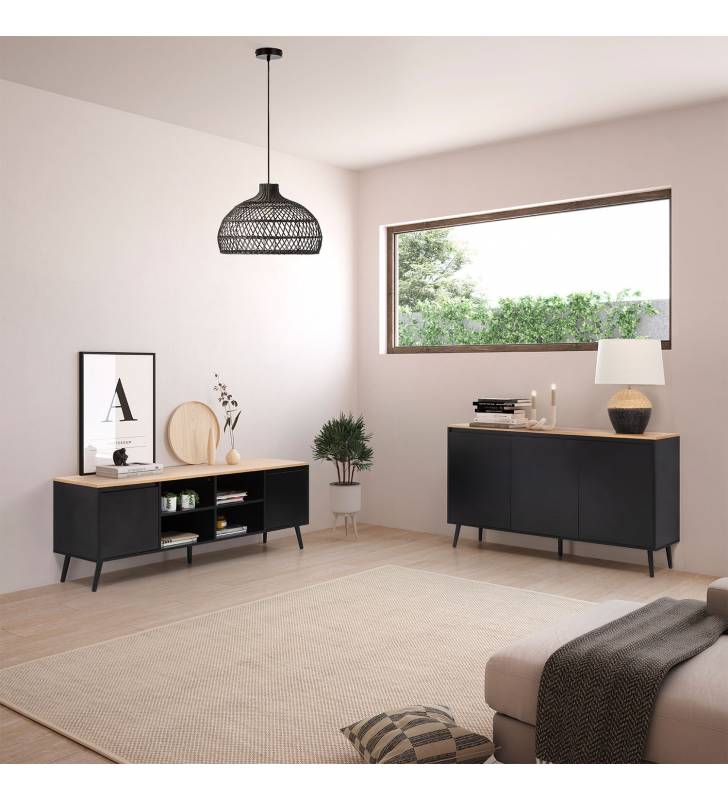 Aparador Salón Negro Phoebe Ambiente Salón Top Mueble