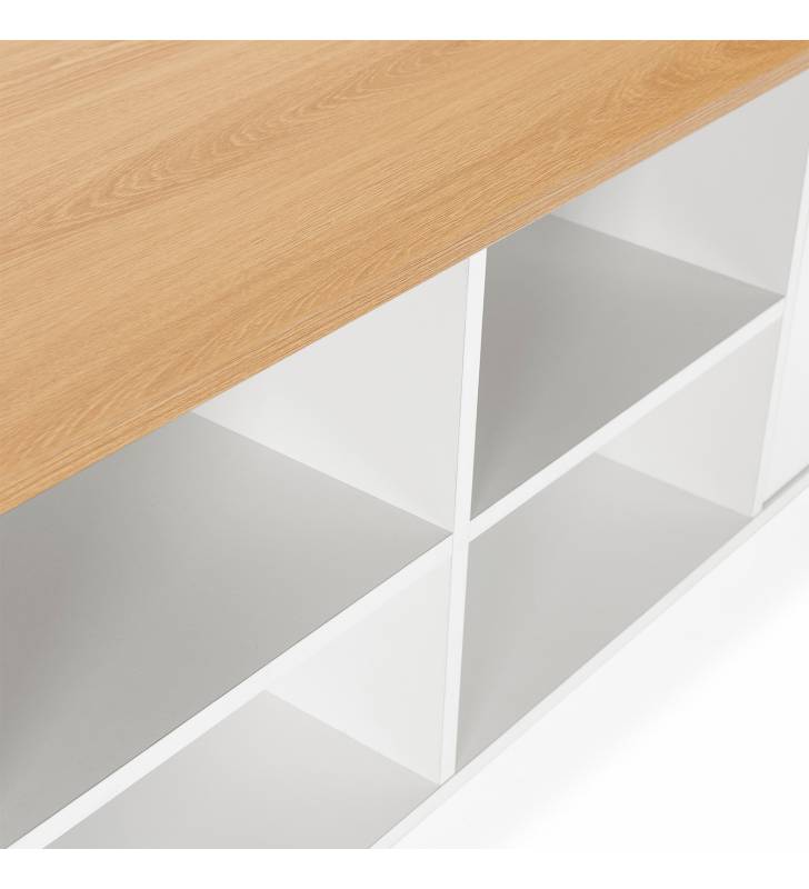 Mueble TV Blanco Phoebe Detalle Top Mueble