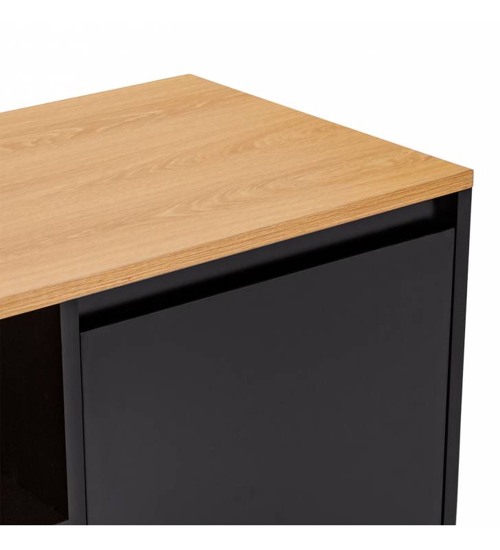 Mueble TV Negro Phoebe Detalle Top Mueble