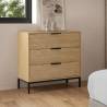 Comoda Roble 3 Cajones Rachele Ambiente Top Mueble