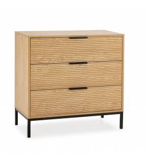 Comoda Roble 3 Cajones Rachele Top Mueble