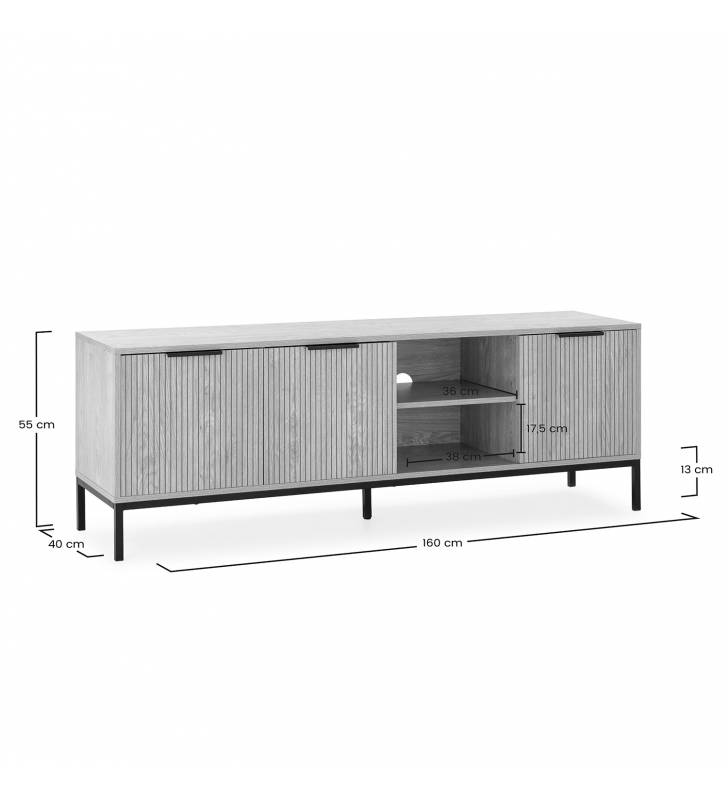 Mueble tv roble 160 cm Rachele Dimensiones Top Mueble