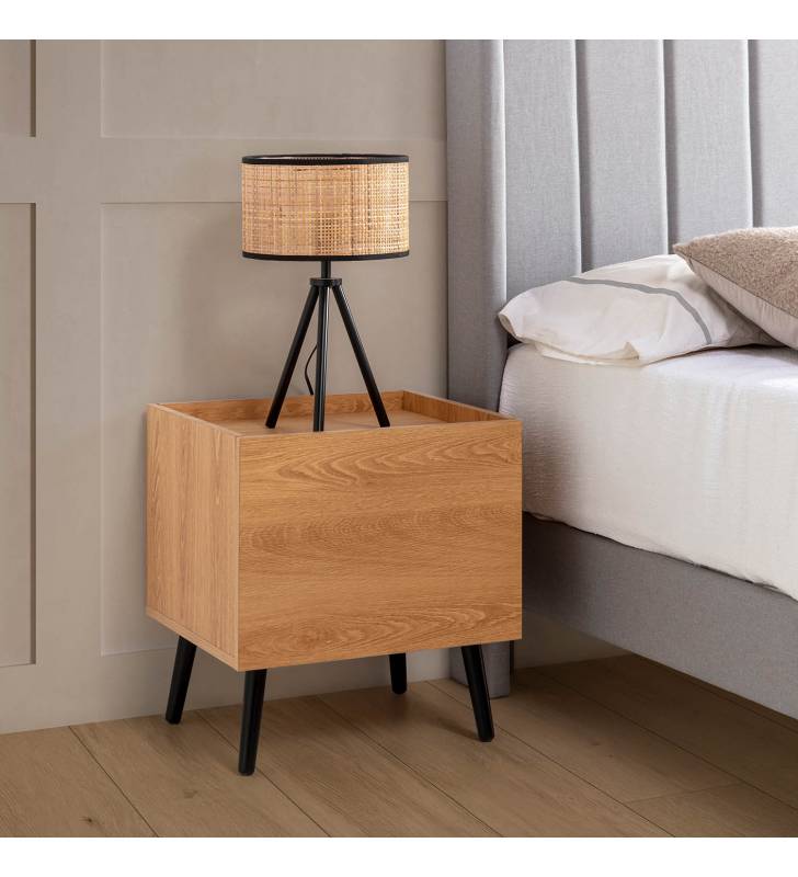 Mesita de Noche Roble Sirena Ambiente Top Mueble