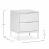 Mesita de Noche 50 cm Auran Blanca Dimensiones Top Mueble