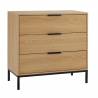 Cómoda 3 Cajones Roble Auran Top Mueble