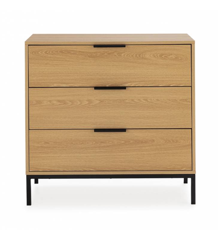 Cómoda 3 Cajones Roble Auran Top Mueble 2