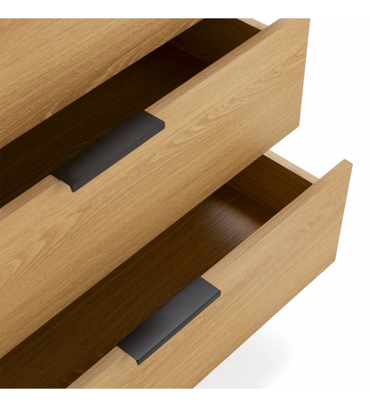 Cómoda 3 Cajones Roble Auran Detalle Top Mueble