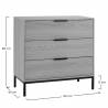 Cómoda 3 Cajones Roble Auran Dimensiones Top Mueble