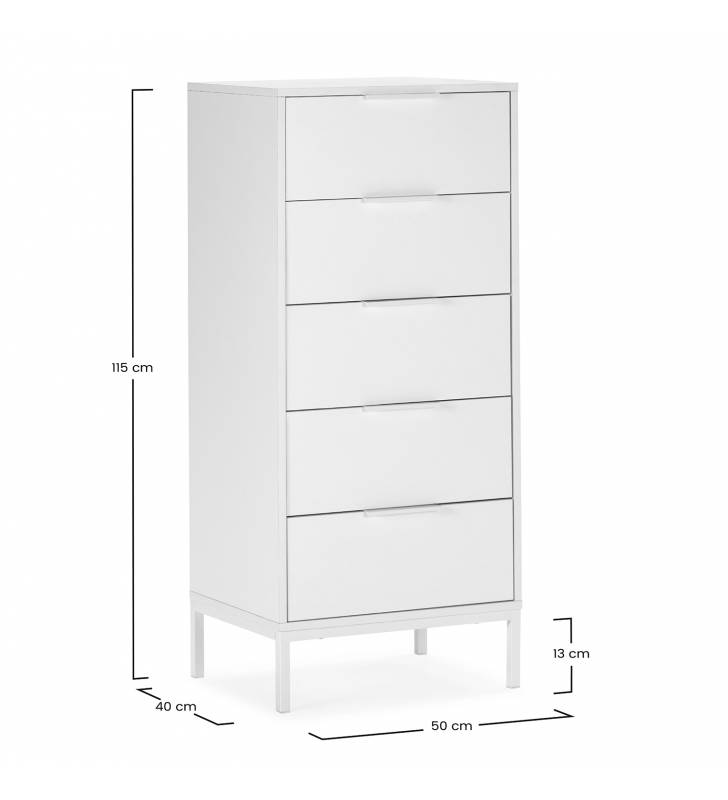 Sinfonier 5 cajones Blanco Auran Dimensiones Top Mueble
