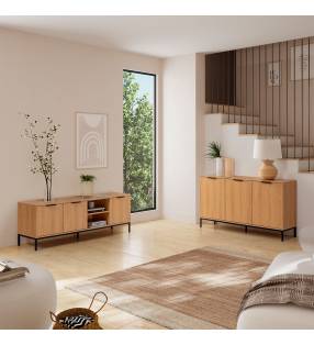 Conjunto Mueble TV y Aparador Roble Auran Top Mueble