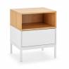 Mesita de Noche 45 cm Blanco Roble Candy Top Mueble