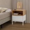 Mesita de Noche 45 cm Blanco Roble Candy Ambiente Top Mueble