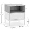 Mesita de Noche 45 cm Blanco Roble Candy Dimensiones Top Mueble