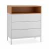 Comoda 3 Cajones Blanco Roble Candy Top Mueble
