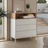 Comoda 3 Cajones Blanco Roble Candy Ambiente Top Mueble
