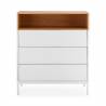 Comoda 3 Cajones Blanco Roble Candy Top Mueble 2