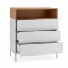 Comoda 3 Cajones Blanco Roble Candy Top Mueble 3