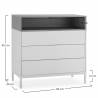 Comoda 3 Cajones Blanco Roble Candy Dimensiones Top Mueble