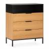 Comoda 3 Cajones Roble Negro Candy Top Mueble